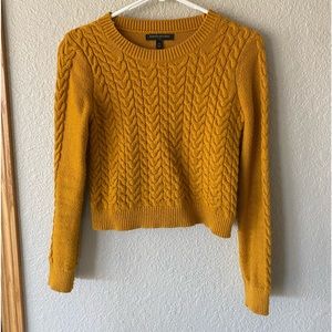 Banana Republic yellow cable knit sweater